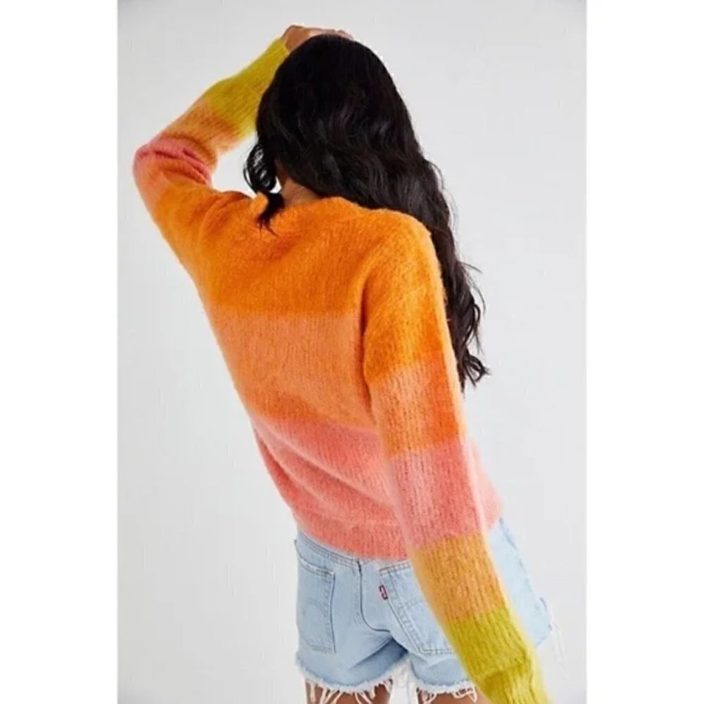 New Free People Autumn Sky Pullover Autumn Sky Combo Sweater NWT Size Small - Picture 8 of 13